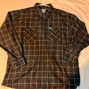 DIXXON Brown Plaid Casual Button Down Shirt